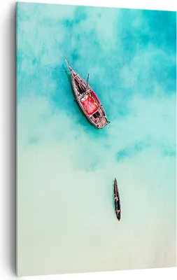 Produktbild von Bild auf Leinwand - Leinwandbild - Einteilig - Insel Boot Schiff Ozean - 80x120cm - Wand Bild - Wanddeko - Wandbilder - Leinwanddruck - Wanddekoration - Leinwand bilder - Wandbild - PA80x120-2923