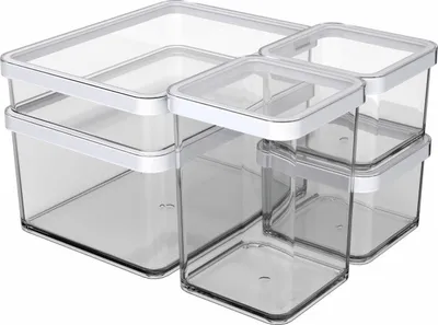 Vorratsdosen-Set 5tlg. Kunststoff weiß/transparent 26x21x15,5 cm