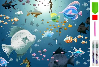 Produktbild von RealG RC-K-106 Diamantmalerei-Set 5D, 40 x 50 cm, Unterwasserwelt