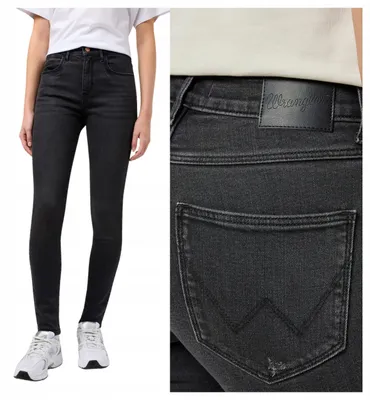Produktbild von Wrangler | High Skinny Damenhose, hoher Bund, Schwarz, W27 L30