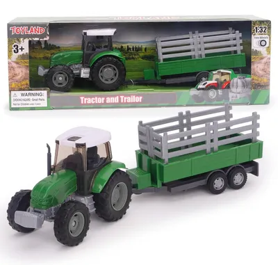 Zdjęcie produktu dla Traktor rolniczy z przyczepą - Zielony - 22,5 cm - Dla dzieci od 3 lat - Zabawka