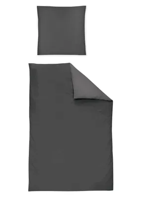 Produktbild von Irisette Mako-Satin uni Bettwäsche-Garnitur uni Paris 8000 Farbe anthrazit Größe 140x200+70x90cm