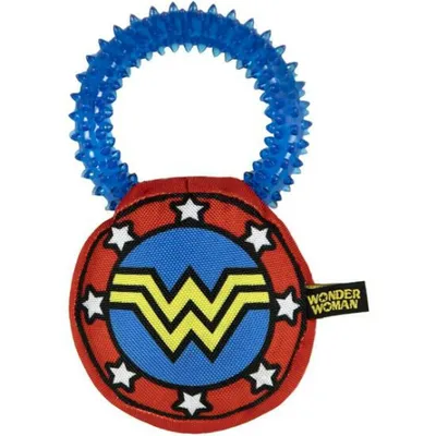 Immagine prodotto di Giocattolo per cani Wonder Woman - anello di dentizione con squeaker e massaggio gengivale