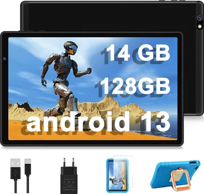 Produktbild von AOCWEI 10 Zoll Kinder Tablet X500 Kinder Tablet, 14GB + 128GB (512GB TF) Android 13 Kinderfreundliches Gehäuse, Octa-Core, 5GWIFI, 5MP 8MP
