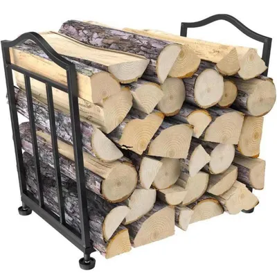 Immagine prodotto di Scaffale pieghevole in metallo per legna da ardere, adatto per interni ed esterni, dimensioni 50x28x42,5 cm, capacità di carico fino a 50 kg