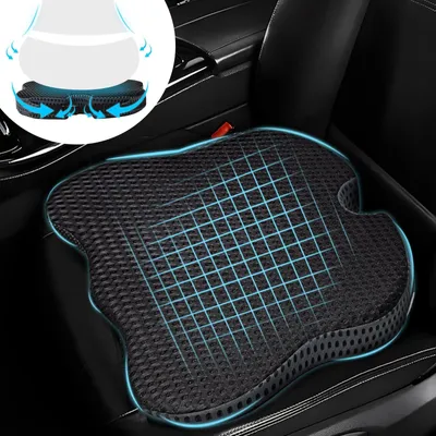 Image de Coussin en forme de coin en mousse à mémoire de forme pour siège de voiture - Confortable pour les sièges de voiture et de bureau