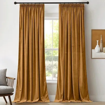 Obrázok produktu pre Zatemňovacie plyšové závesy, 2 kusy, 132 x 260 cm, vhodné do obývačky alebo spálne, s izolačnými vlastnosťami