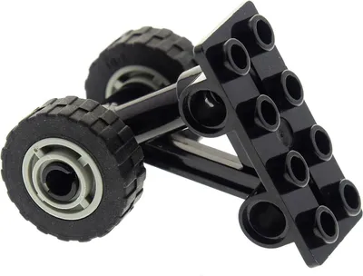 Produktbild von 1x Lego Rad Achse Flugzeug 2x4 schwarz Platte Fahrwerk 42611 42610c04 42608