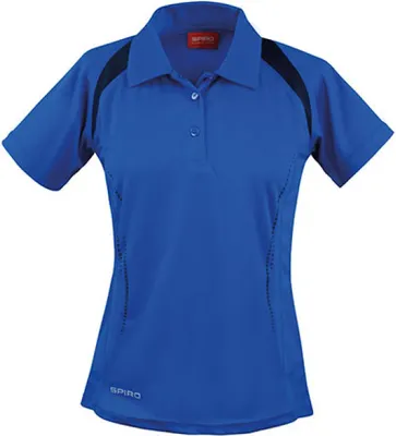 Produktbild von SPIRO S177F | Damen Team Spirit sports Poloshirt +Atmungsaktiv - Farbe: Royal/Navy - Größe: M (38)
