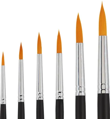 Produktbild von VBS Rundpinsel Set 6 Stück BASIC Pinselset für Acryl Öl Aquarell Malerei