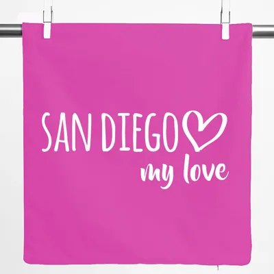Produktbild von Huuraa Kissenbezug San Diego my love 40x40cm Fuchsia Baumwolle Dekokissenbezug Geschenkidee