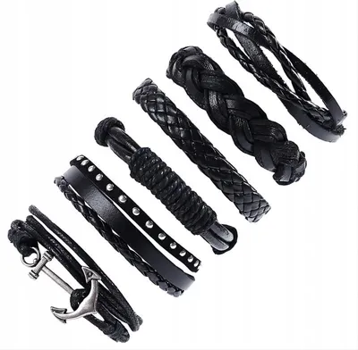 Produktbild von HERREN Lederarmband, Kunstleder-SET, 6er-Set, ANKER, Vintage