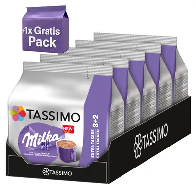 Produktbild von TASSIMO Kapseln Milka T Discs heiße Schokolade 5 x 10 Kakaokapseln +1x10 Gratis