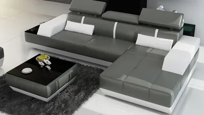 Produktbild von Ecksofa L Form Polster Sitz Couch + Hocker Multifunktion