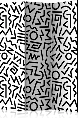 Immagine prodotto di Schermo bifacciale Sfondi e motivi 135x172 cm 3 parti nere