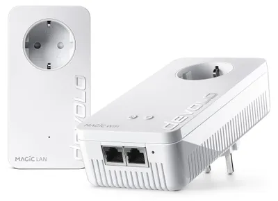 Produktbild von Devolo Magic 2 WiFi next Starter Kit, 2400 Mbit/s, IEEE 802.2x, IEEE 802.3ab, IEEE 802.3az, IEEE 802.3u, Gigabit Ethernet, 10,100,1000 Mbit/s, Wi-Fi 5 (802.11ac), 802.11a, 802.11b, 802.11g, Wi-Fi 4 (802.11n), Wi-Fi 5 (802.11ac)