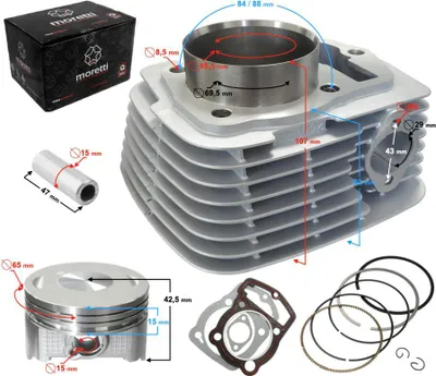 Image de Cylindre ATV 250 cm³ 65,5 mm Moretti