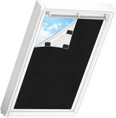 Productafbeelding van Famanu verduisteringsrolgordijn zonder boren - UV- en zonbescherming - 100% lichtdicht - Zwart - 145 x 200 cm