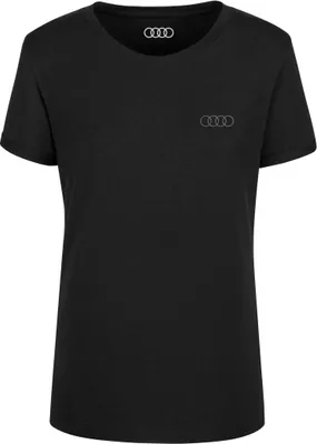 Produktbild von Audi T-Shirt Ringe, Damen, Gr. S, Schwarz, Damenshirt, Damen T-Shirt, Shirt