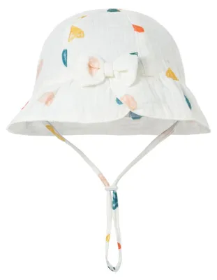 Immagine prodotto di Cappello a secchiello per bambine, con fiocco, traspirante, ideale per bambini piccoli, in cotone colorato