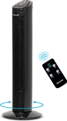 Produktbild von Auronic Turmventilator - Standventilator mit Fernbedienung - Bodenventilator - Timer - Säulenventilator - Fan - 50W - 45dB - 74cm - Schwarz