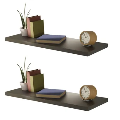 Immagine prodotto di 2 mensole da parete di alta qualità Mensola da parete 120cm MDF PVC L120xH3,8xP23,5 cm
