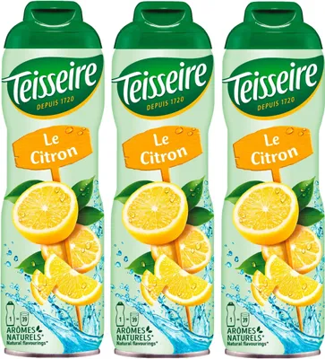Produktbild von Teisseire Getränke-Sirup Lemon/Zitrone 600ml - Intensiv im Geschmack (3er Pack)
