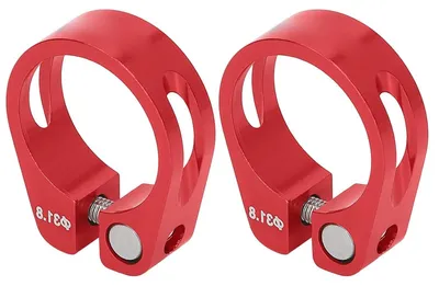 Produktbild von Sattelklemmensatz - Fahrradsattelklemme - Fahrradsattelverstellung - Schnellspanner - 2 Stück - Rot