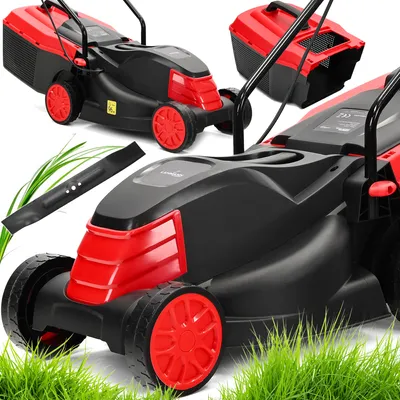 Zdjęcie produktu dla Kosiarka elektryczna Lehmann LGALM-1232B lekka, mała, mocna z regulacją wysokości koszenia, duży kosz 25l, 1200W