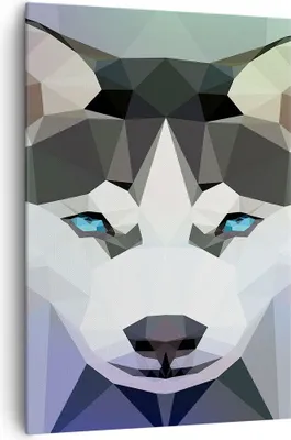 Produktbild von Bild auf Leinwand - Leinwandbild - Einteilig - Hund Husky Portrait - 70x100cm - Wand Bild - Wanddeko - Wandbilder - Leinwanddruck - Wanddekoration - Leinwand bilder - Wandbild - PA70x100-3080