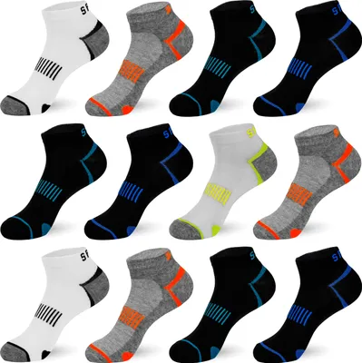 Produktbild von TEXEMP Sneaker Socken Herren & Damen 6 bis 18 Paar Mehrfarbig Baumwolle Kurz | B76 - 39-42 - 18er Pack