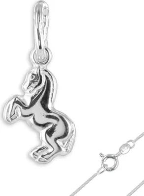 Produktbild von Kinderkette Silber Kinder Kette Pferd Anhänger Kinderschmuck