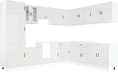 Produktbild von vidaXL 14-tlg. Küchenschrank-Set Porto Hochglanz-Weiß Holzwerkstoff