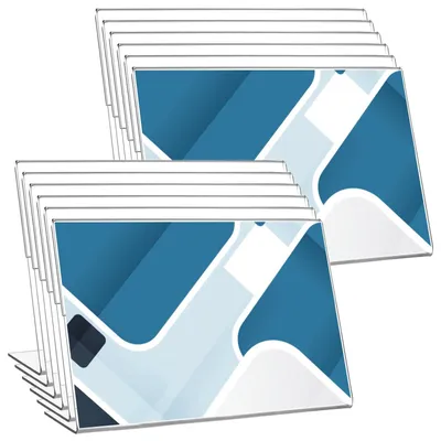 Immagine prodotto di Elzusha - Portastand per menu e informazioni in acrilico, formato A6, confezione da 12 pezzi - Supporto trasparente da tavolo