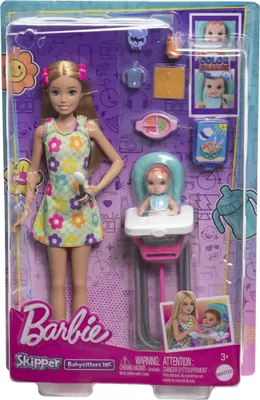 Image de MATTEL Barbie baby-sitter Skipper nourrissant bébé HTK35