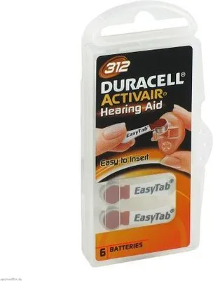 Zdjęcie produktu dla Baterie do aparatów słuchowych Duracell 312 6 szt