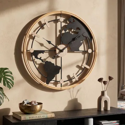 Immagine prodotto di Orologio da parete Mauro Ferretti, diametro 60 cm, altezza 5 cm, colore marrone e nero