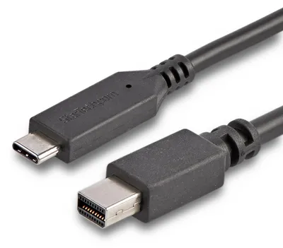 Produktbild von StarTech.com 1,8m USB-C auf Mini DisplayPort Kabel - 4K 60Hz - Schwarz, 1,8 m, USB Typ-C, Mini DisplayPort, Stecker, Stecker, Gerade