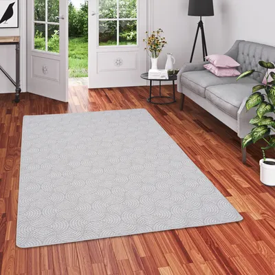 Produktbild von Feinschlinge Designer Teppich Circle Grau, Größe:133x133 cm