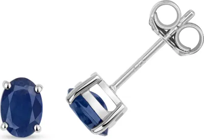 Produktbild von 9 Karat (375) Weißgold Damen - Paar Ohrstecker mit Saphir - 6mm*4mm; TRS31189KW