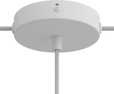 Immagine prodotto di Creative-Cables Kit rosone cilindrico in Metallo a 1 Foro Centrale e 2 Fori Laterali - Cilindrico, Bianco Opaco