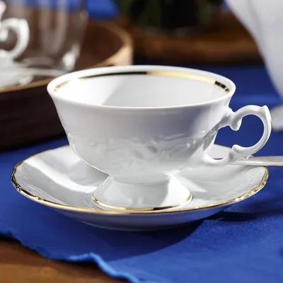 Produktbild von Porcelana Chodzież FRYDERYKA Kaffeeservice 6 Personen 18-teilig Goldlinie