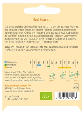 Artikelbild 3 von 'BIO Chili Red Gunda' aus der Kategorie Chilisamen