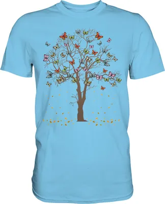 Produktbild von Frauen Schmetterlinge Baum T-Shirt – Sky Blue / M