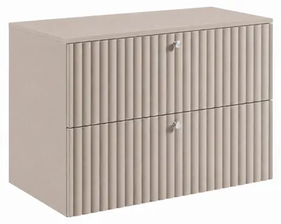 Obrázek produktu pro Závěsná skříňka do koupelny s deskou 80, materiál: Kashmír + deska Kashmír, úchytky ve třech barvách, rozměry: 80 x 44,4 x 58,6 cm, Obrázek vytvořený pomocí AI