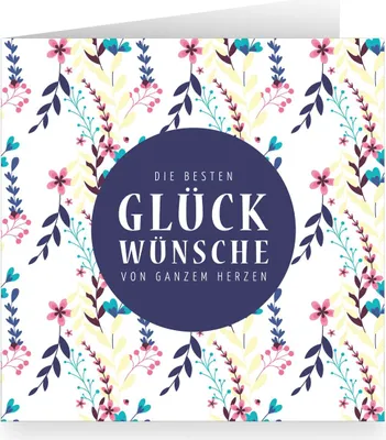 Produktbild von Die besten Glückwünsche von ganzem Herzen - edle, florale Geburtstagskarte innen weiß: