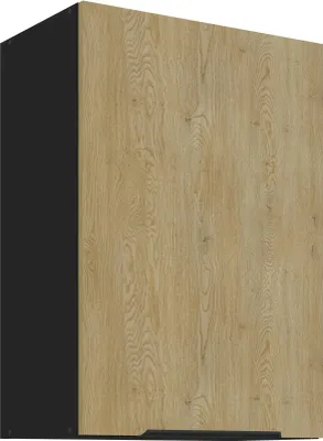 Produktbild von Küchen Hängeschrank 50 cm CREMONA Eiche hell + Schwarz matt Küche Küchenzeile Küchenblock Einbauküche