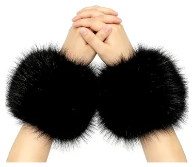Produktbild von Fell Armstulpen, Handgelenkwärmer für Damen, 1 Paar Pulswärmer, Winter Armwärmer für Frauen und Mädchen, geeignet für Outdoor-Aktivitäten wie Eislaufen und Skifahren