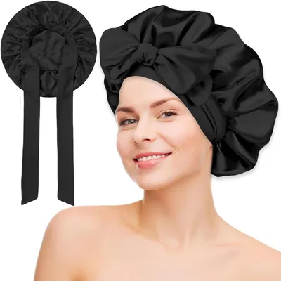 Imagen del producto de Gorro de satén ajustable, de 22 pulgadas, color , para usar por la noche