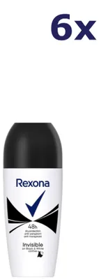 Produktbild von 6x Rexona Deo Roller Invisible Black White 50ml